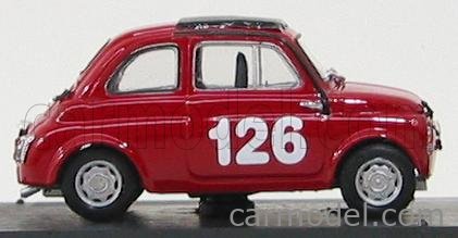 Fiat 500 59 Abarth N°126 Premio Campagnano Vallelunga 1965 Raffaele Pinto 1:43 Brumm červená