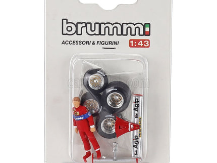 Figures Didier Pironi For Ferrari F1 126CK Turbo 1981 + Front A Rear Wings + Qualifying Tyres 1:43 Brumm červená