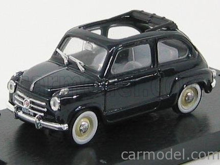 Fiat 600 1956 Tetto Aperto - Open Roof 1:43 Brumm tmavomodrá