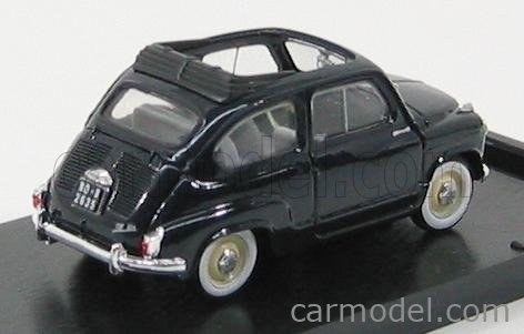 Fiat 600 1956 Tetto Aperto - Open Roof 1:43 Brumm tmavomodrá