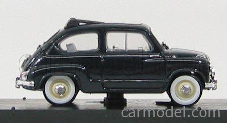 Fiat 600 1956 Tetto Aperto - Open Roof 1:43 Brumm tmavomodrá