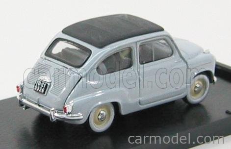Fiat 600 1956 Tetto Chiuso - Closed Roof 1:43 Brumm sivá Perla