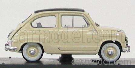 Fiat 600 1956 Tetto Chiuso - Closed Roof 1:43 Brumm béžová Chiaro