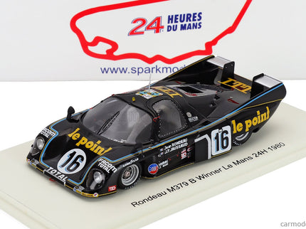 Rondeau M397B 3.0L V8 Team Jean Rondeau N°16 Víťaz 24h Le Mans 1980 Jean Rondeau - Jean Pierre Jaussaud 1:43 Spark Model čierna