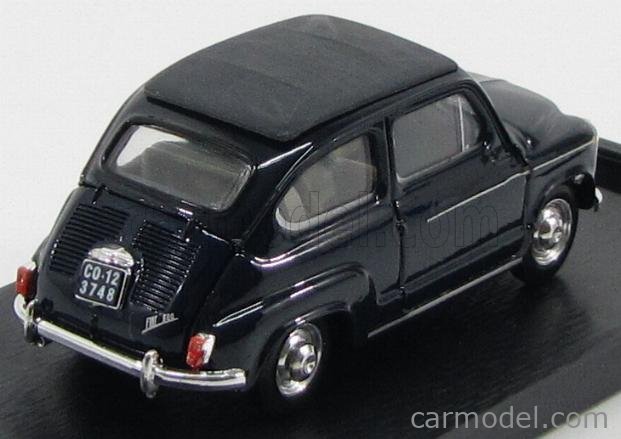 Fiat 600D Trasformabile Chiusa 1960 1:43 Brumm modrá Scuro 456