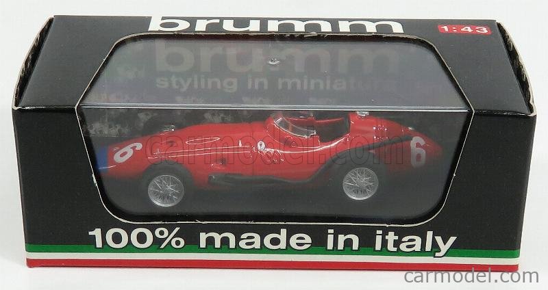 Maserati F1 250F 12cil N°6 GP Italia 1957 Jean Behra 1:43 Brumm červená