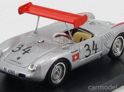 Porsche 550 RS N°34 1000Km Nurburgring 1956 Michael May - Pierre May 1:43 Brumm strieborná
