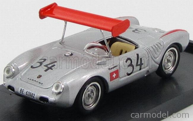 Porsche 550 RS N°34 1000Km Nurburgring 1956 Michael May - Pierre May 1:43 Brumm strieborná
