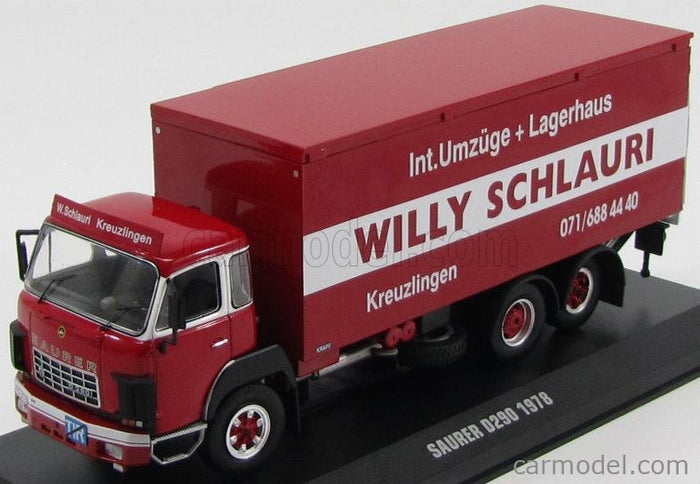 Saurer D300F Nákladiak Transporter Willy Schlaury 1978 1:43 IXO Models červená biela