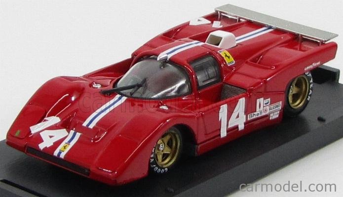 Ferrari 512M Team Nart N°14 6h Watkins Glen 1971 Posey - Bucknum 1:43 Brumm červená