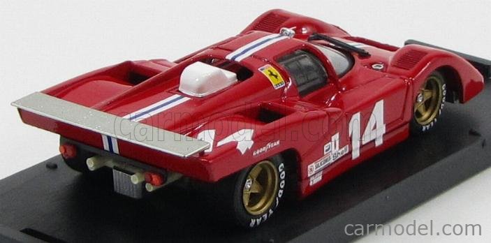 Ferrari 512M Team Nart N°14 6h Watkins Glen 1971 Posey - Bucknum 1:43 Brumm červená