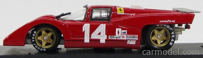 Ferrari 512M Team Nart N°14 6h Watkins Glen 1971 Posey - Bucknum 1:43 Brumm červená