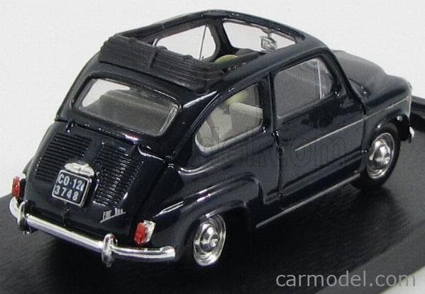 Fiat 600D Trasformabile Aperta 1960 1:43 Brumm modrá Scuro 456