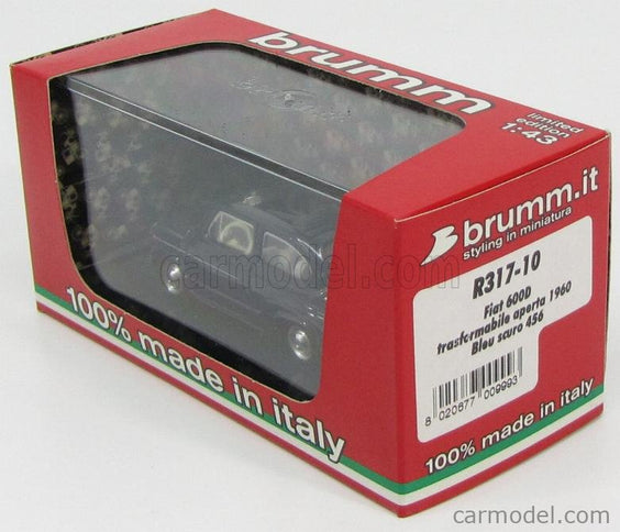 Fiat 600D Trasformabile Aperta 1960 1:43 Brumm modrá Scuro 456