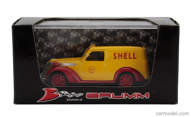 Fiat 1100 E Van Shell - Scuderia Ferrari GP Monza 1958 1:43 Brumm žltá červená