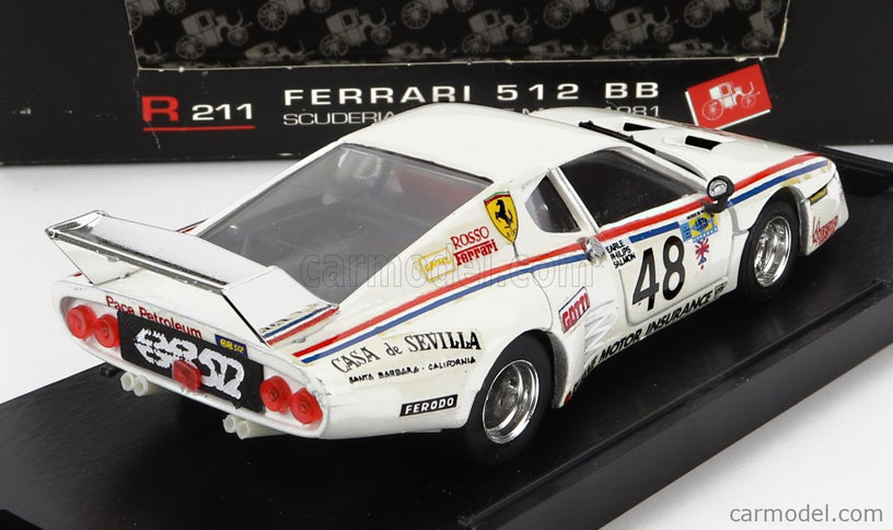 Ferrari 512BB Scuderia Rosso N°48 24h Le Mans 1981 M.Salmon - S.Philips - S.Earle 1:43 Brumm biela