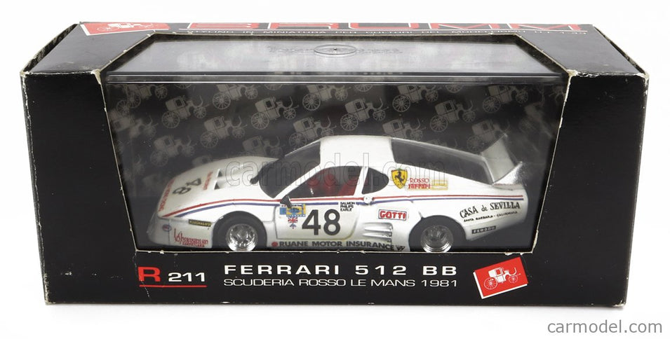 Ferrari 512BB Scuderia Rosso N°48 24h Le Mans 1981 M.Salmon - S.Philips - S.Earle 1:43 Brumm biela