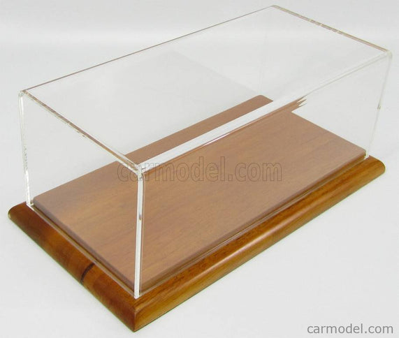 Vetrina Display Box For Car 1/18 - Base Legno - Wood Lungh.Cm 29.0 X Largh.Cm 13.0 X Alt.Cm 12.8 (altezza Interna Cm 10.0) 1:18 CMC Plexiglass Display - Wood