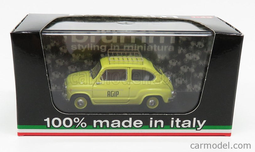 Fiat 600D Veicolo Commerciale Publicitaire Agip 1960 1:43 Brumm žltá