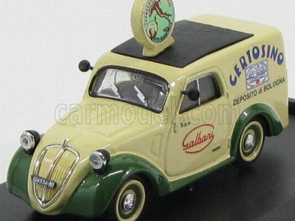 Fiat 500B Furgone Van Veicolo Commerciale Publicitaire Galbani Melzo Milano Deposito Di Bologna 1950 1:43 Brumm krémová zelená