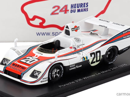 Porsche 936 2.1L Turbo Team Martini Racing Porsche System N°20 Víťaz 24h Le Mans 1976 Jacky Ickx - Gijs Van Lennep 1:43 Spark Model biela červená