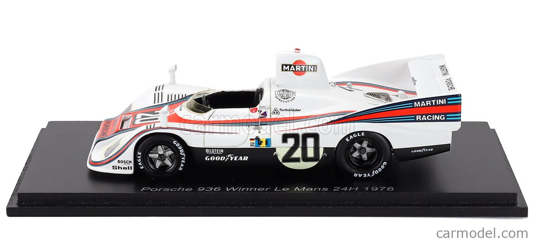 Porsche 936 2.1L Turbo Team Martini Racing Porsche System N°20 Víťaz 24h Le Mans 1976 Jacky Ickx - Gijs Van Lennep 1:43 Spark Model biela červená