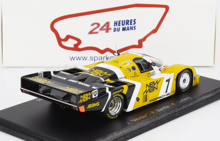 PORSCHE | 956 LH 2.6L TWIN TURBO TEAM NEW-MAN JOEST RACING N 7 WINNER 24h LE MANS 1985 PAOLO BARILLA - KLAUS LUDWIG - JOHN WINTER (LOUIS CRAGES) | YELLOW BLACK