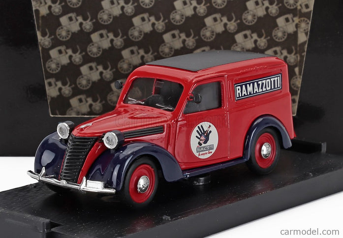 Fiat 1100E Van Ramazzotti 1950 1:43 Brumm červená modrá