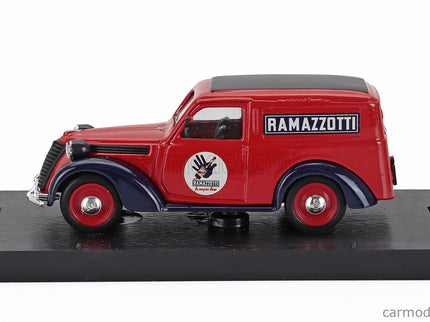 Fiat 1100E Van Ramazzotti 1950 1:43 Brumm červená modrá