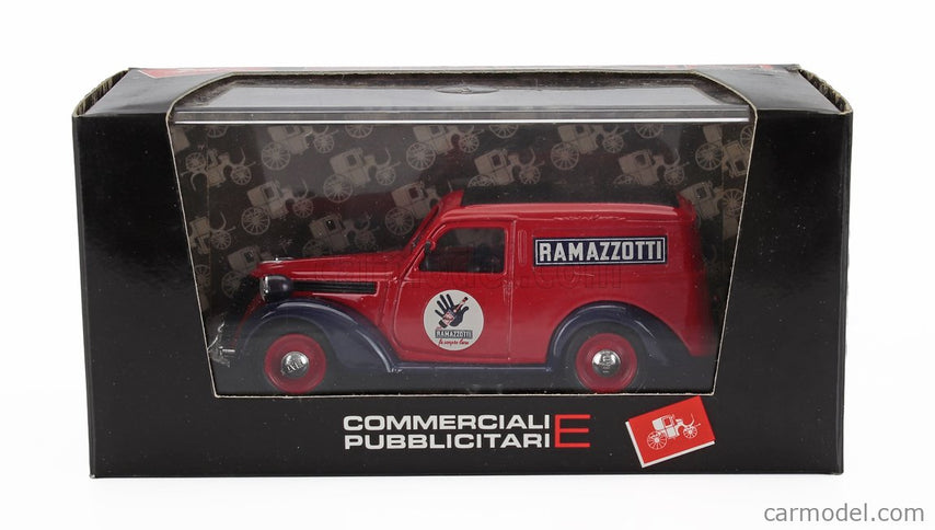 Fiat 1100E Van Ramazzotti 1950 1:43 Brumm červená modrá