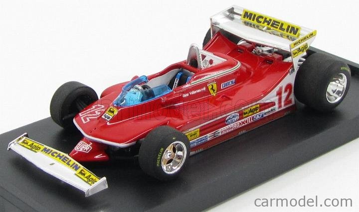 Ferrari F1 312T4 N°12 Prove Ala Posteriore Ovest USA GP 1979 Gilles Villeneuve 1:43 Brumm červená