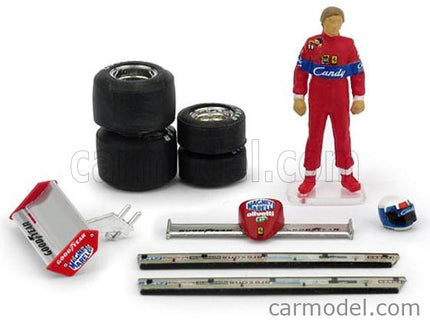 Accessories Didier Pironi For Ferrari F1 126CK Turbo 1981 With Helma + Front A Rear Wings + Qualifying Tyres 1:43 Brumm červená