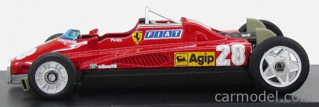 Ferrari F1 126C2 N°28 San Marino Imola GP 1982 Didier Pironi T-Car - Versione Da Trasporto - Transport Version 1:43 Brumm červená