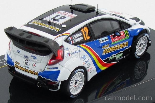 Ford Fiesta RS WRC N°12 Rally Montecarlo 2014 F.Delecour - D.Savignoni 1:43 IXO Models modrá biela čierna