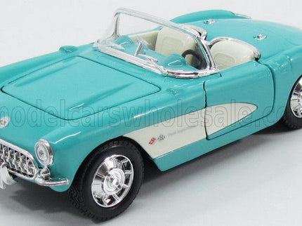 CHEVROLET | CORVETTE SPIDER 2-DOOR 1957 | TURQUOISE WHITE