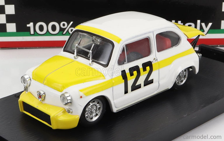 Fiat 600 Abarth 850TC N°122 Coppa Collina 1969 Avantieri Bresci 1:43 Brumm biela žltá