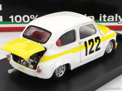 Fiat 600 Abarth 850TC N°122 Coppa Collina 1969 Avantieri Bresci 1:43 Brumm biela žltá
