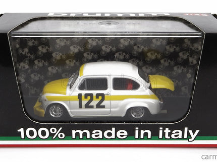 Fiat 600 Abarth 850TC N°122 Coppa Collina 1969 Avantieri Bresci 1:43 Brumm biela žltá