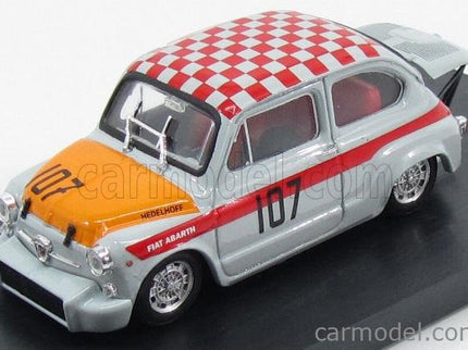 Fiat 600 Abarth 1000 Corsa N°107 Víťaz 500km Nurburgring 1967 Edelhof 1:43 Brumm sivá oranžová