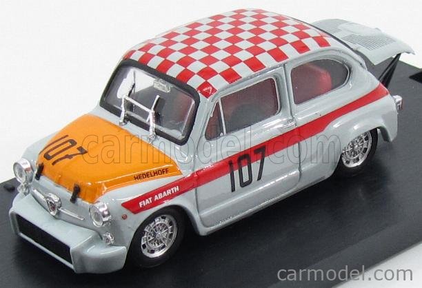 Fiat 600 Abarth 1000 Corsa N°107 Víťaz 500km Nurburgring 1967 Edelhof 1:43 Brumm sivá oranžová