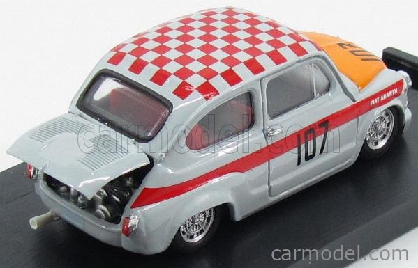 Fiat 600 Abarth 1000 Corsa N°107 Víťaz 500km Nurburgring 1967 Edelhof 1:43 Brumm sivá oranžová