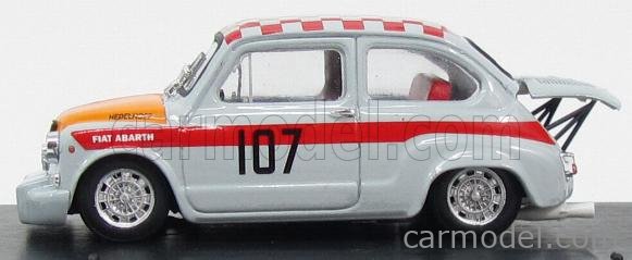 Fiat 600 Abarth 1000 Corsa N°107 Víťaz 500km Nurburgring 1967 Edelhof 1:43 Brumm sivá oranžová