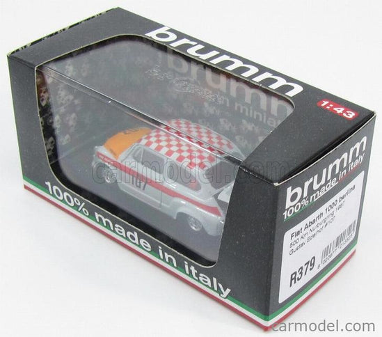 Fiat 600 Abarth 1000 Corsa N°107 Víťaz 500km Nurburgring 1967 Edelhof 1:43 Brumm sivá oranžová