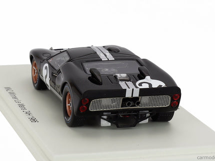 Ford GT40 Mkii 7.0L V8 Team Shelby American Inc. N°2 Víťaz 24h Le Mans 1966 Bruce Mclaren - Chris Amon 1:43 Spark Model čierna strieborná