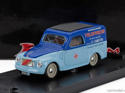 Fiat 500C Belvedere Van Telefunken Assistenza 1950 1:43 Brumm svetlomodrá modrá