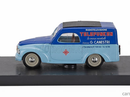 Fiat 500C Belvedere Van Telefunken Assistenza 1950 1:43 Brumm svetlomodrá modrá