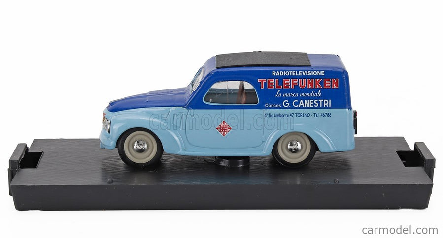 Fiat 500C Belvedere Van Telefunken Assistenza 1950 1:43 Brumm svetlomodrá modrá