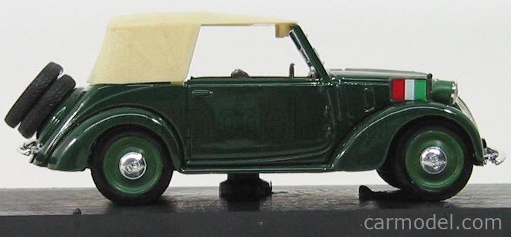 Fiat 508C 1100 Cabriolet 1937 CD 1:43 Brumm vojenská zelená