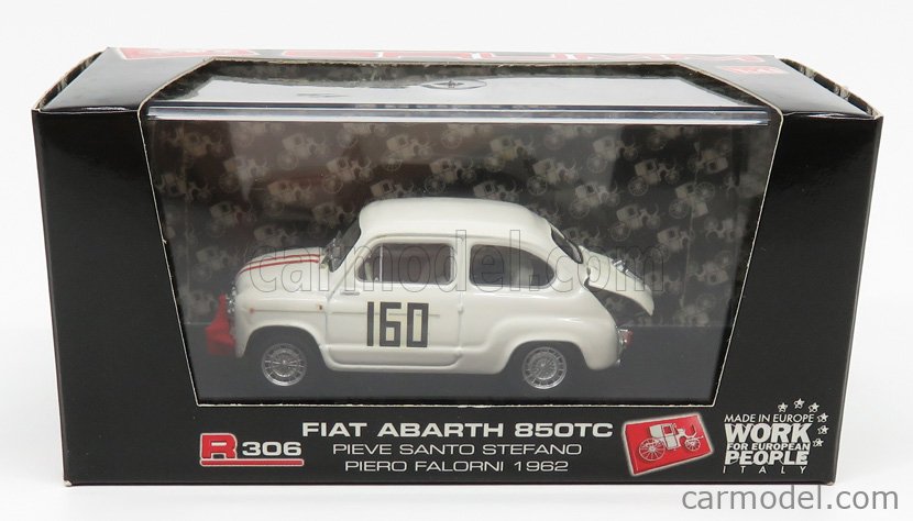 Fiat 600 850 TC Abarth N°160 Pieve S.Stefano 1962 Piero Falorni 1:43 Brumm biela