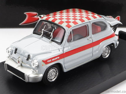 Fiat 600 Abarth 1000 Berlina Corsa Ufficiale Abarth 1966 1:43 Brumm sivá červená